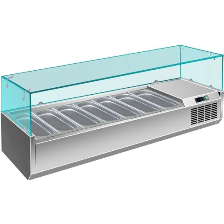 Kühlaufsatz - 1/3 GN Modell VRX 1600 / 380, Maße: B 1600 x T 395 x H 435