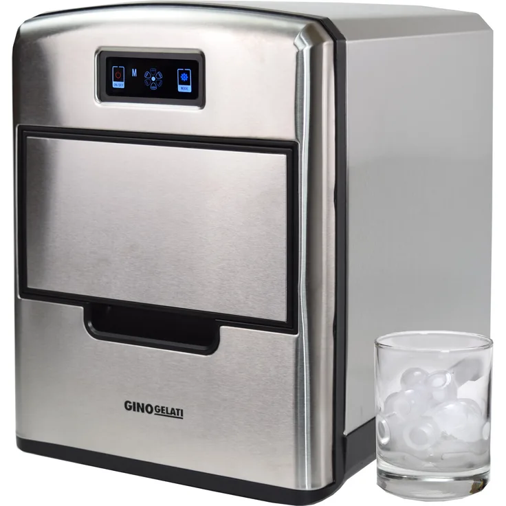 Gino Gelati GG-175W de Luxe Digitaler Edelstahl Eiswürfelbereiter Eiswürfelmaschine Icemaker