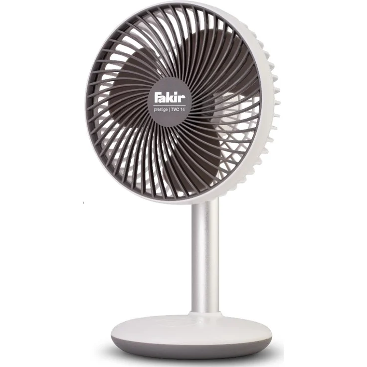 Fakir Twister prestige TVC 14 - Tischventilator, USB-Ventilator, Akku Lüfter, 4 Geschwindigkeitsstufen, LED beleuchtete Soft-Touch-Steuerung, weiß - 5 Watt – Bild 1