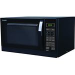 Sharp R742BKW 2-in-1 Mikrowelle mit Grill, Standgerät, 25 Liter Garraum, 900 Watt, 1000 Watt Grill, LED-Display, 8 Automatikprogramme, Gewichtgesteuertes Auftauen, Kindersicherung, Energiesparmodus, hoher Rost, schwarz