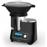 Moulinex Click Chef Küchenmaschine, multifunktional, 5 automatische Programme, Küchenmaschine, kompakt, 25 Funktionen, integrierte Küchenwaage, Dampfgarer, Mixer, 3,6 l, 1400 W, HF456810