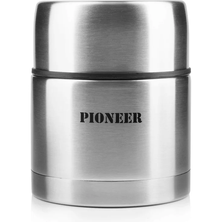 Pioneer Thermo-Speisegefäß 0,5 L Edelstahl Doppelwandig Isolier-Suppenbehälter 8 Stunden Heiß 24 Stunden Kühl BPA-Frei - Gebürsteter Stahl