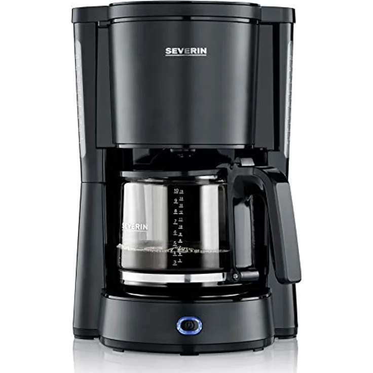 SEVERIN KA 9554 Kaffeeautomat Type, 1000, Edelstahl, 1.25 liters, schwarz-matt