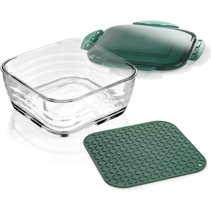 Genius Auffangbehälter Auflaufform Glasschüssel Set Nicer Dicer Chef 3-tlg 27055