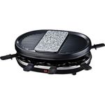 H.Koenig RP80 Raclette-Gerät - 8 Personen - Naturstein und Grillplatte - mit Pfännchen - 900 W - schwarz