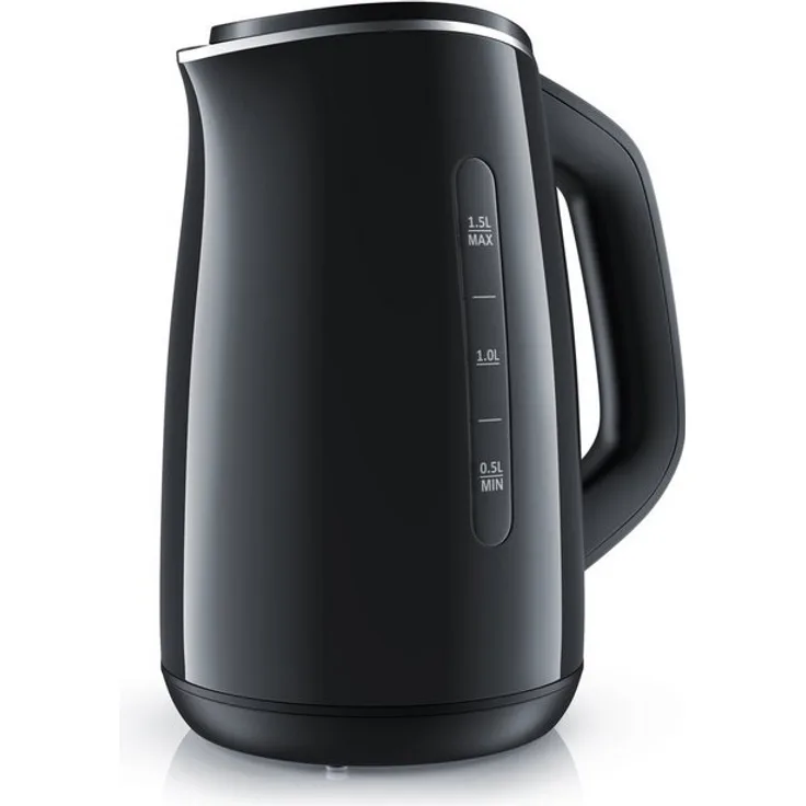 Arendo Edelstahl Wasserkocher GALLANT, 2200W, 1,5L, mit Temperatureinstellung, LED Display, schwarz