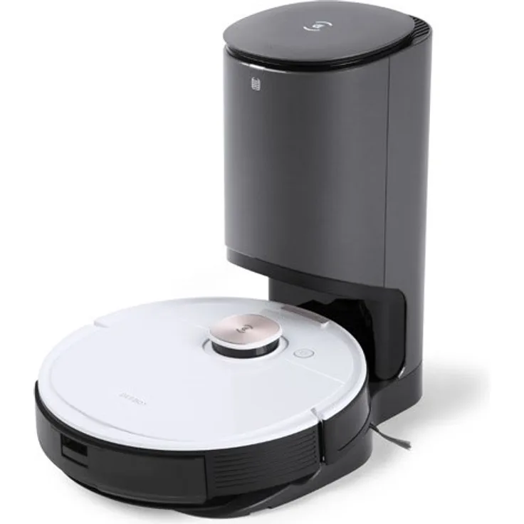 Ecovacs Deebot Ozmo T8+ Saugroboter mit Wischfunktion und Absaugstation, 200 min Akkubetriebsdauer, App-Steuerung, weiß