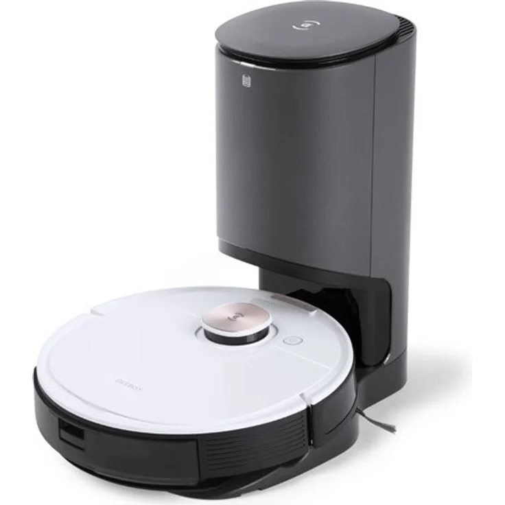 Ecovacs Deebot Ozmo T8+ Saugroboter mit Wischfunktion und Absaugstation, 200 min Akkubetriebsdauer, App-Steuerung, weiß – Bild 1