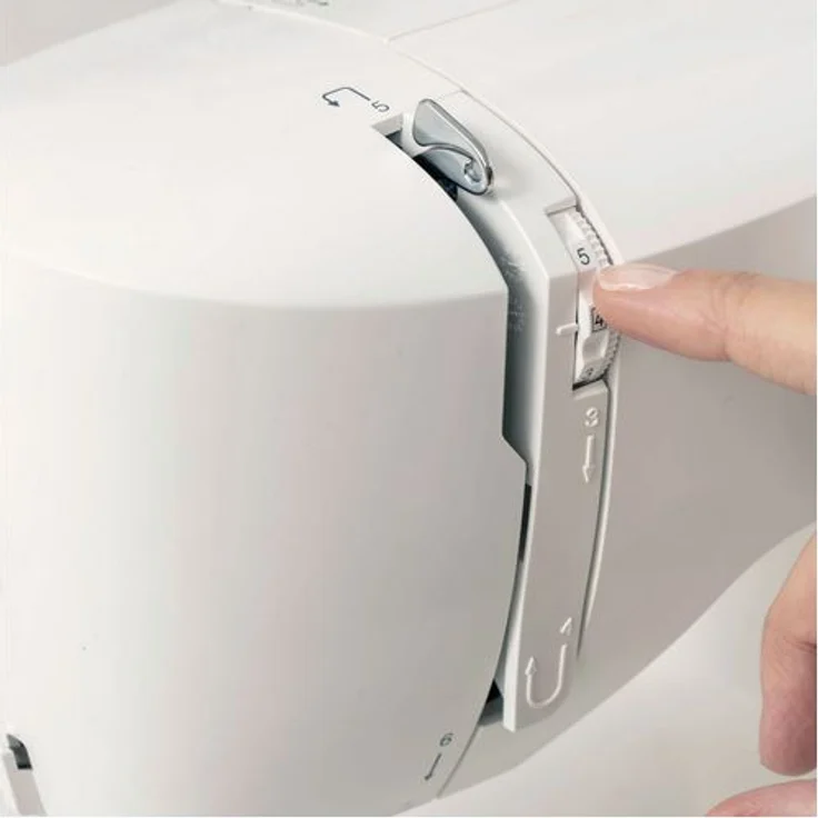 Singer M1505 Freiarm-Nähmaschine 6 Nähprogramme Vier-Stufen-Knopflochautomatik Wahlrad Freiarm-Nähmaschine, weiß – Bild 9