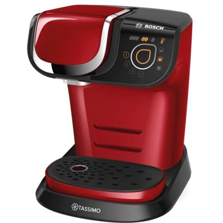 Bosch TAS6003 Tassimo My Way Kapselmaschine (1500 Watt, über 40 Getränke, vollautomatisch, individuelle Getränkeherstellung, Behälter 1,3 L) rot – Bild 1