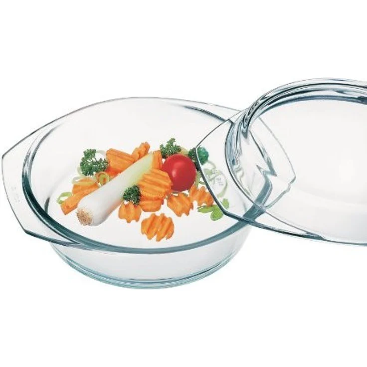 Simax Schüssel mit Deckel, Glas, Transparent, 26.8 x 26.8 x 9.3 cm – Bild 2