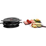 Tefal Store'inn 2-in-1 Raclette-Gerät für Crêp'party mit integrierter Aufbewahrung, Antihaftbeschichtung Powerglide, kompatibel Integrierte Ablage für Schalen Schwarz