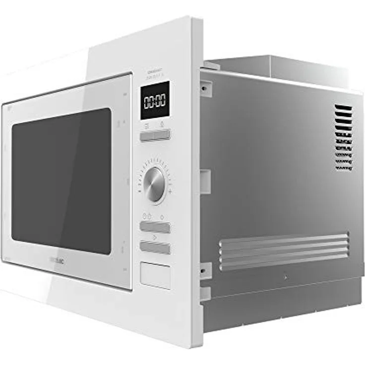 Cecotec Mikrowelle GrandHeat 2050 mit Grill, Einbaugerät, 900 Watt, 25 Liter Garraum, weiß, Edelstahl