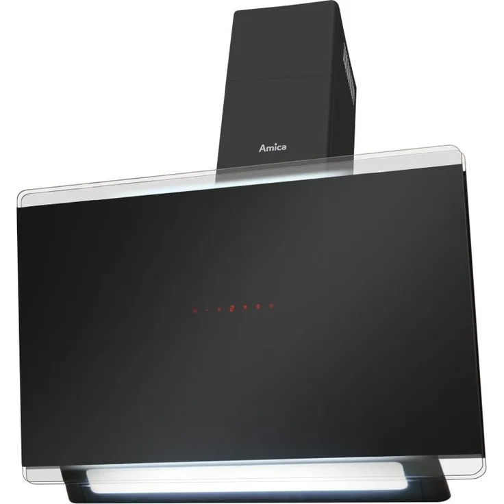 Amica X-type KHF 695 900 S, Motorhaube, Kamin abgewinkelt, Breite: 90 cm, Tiefe: 47.5 cm, Absaugung und Rückführung (mit zusätzlichem Rückführungsset), Schwarzes Glas