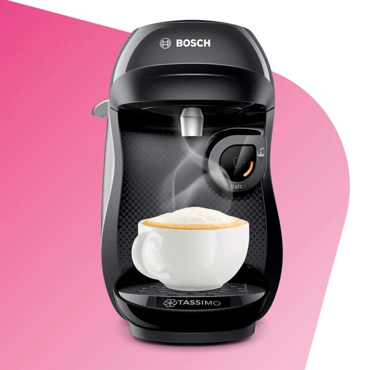 Bosch TAS1002 Tassimo Happy Kapselmaschine, über 70 Getränke, vollautomatisch, geeignet für alle Tassen, kompakte Größe, 1400 W, schwarz – Bild 4