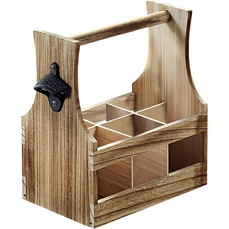 Kesper 69266 13 Flaschenträger, Holz, Braun