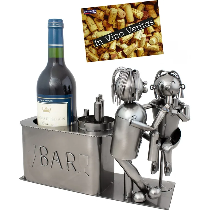 BRUBAKER Flaschenhalter LiebeSpaßr an der Bar - Flaschenständer für Wein aus 