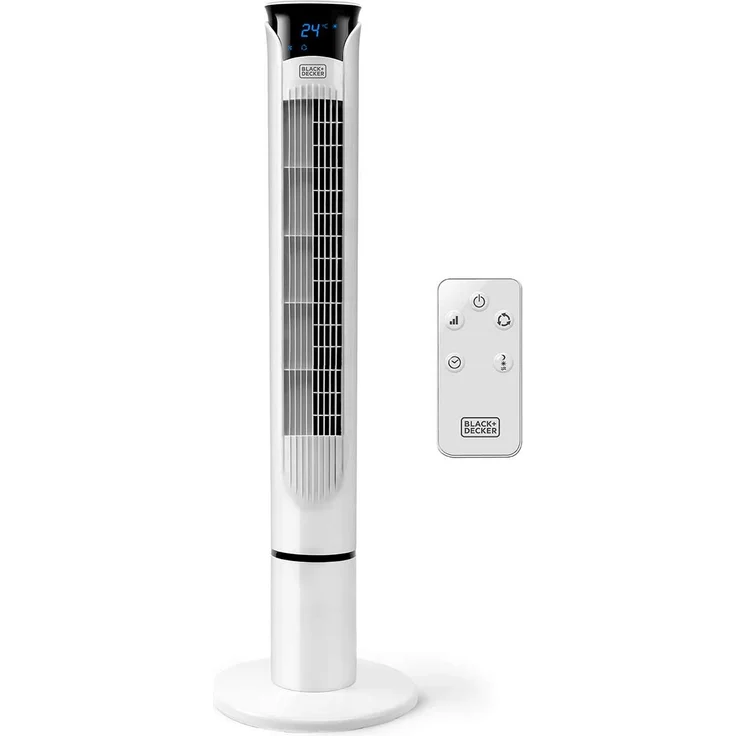 Black + Decker BXEFT49E Turmventilator, 45, Kunststoff, Mit Fernbedienung, 102 cm, weiß – Bild 1