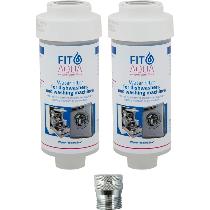 Fit aqua AC-WSM AM-SET-II 2x Kalkfilter Spülmaschi?ne-Waschmasch?inenfilter Aquastop, Weiß Oder Grau, 2 Stück