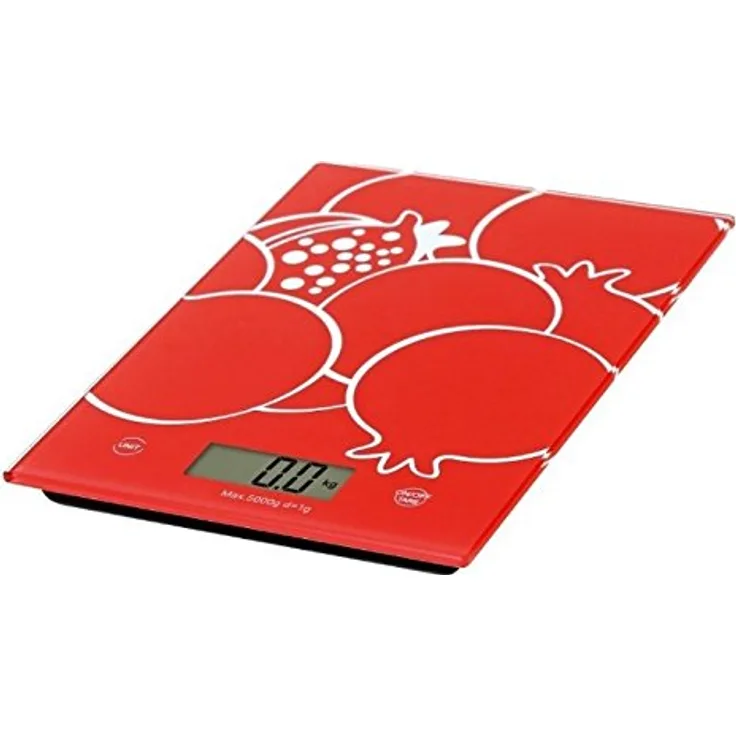 Omega obskr ? Kitchen Scales (LCD, 17 x 47 mm, Red, CR2032, Tempered Glass, Glass)
