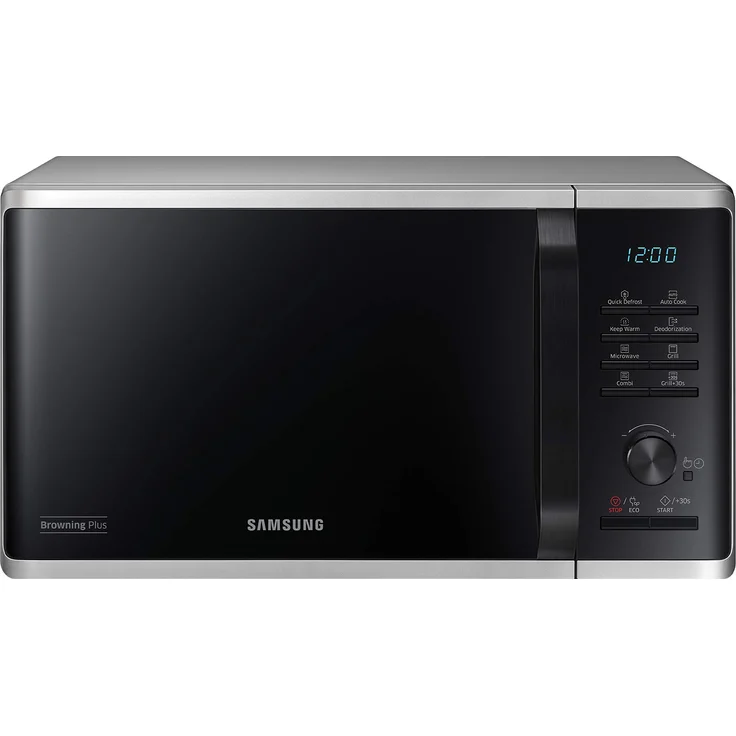 Samsung MW3500K MG2AK3515AS-EG Mikrowelle mit Grill - 800 W - 23 L Garraum - 48,9 cm Breite - Quick Defrost - 27 Automatikprogramme - silber - E-Commerce Verpackung – Bild 1