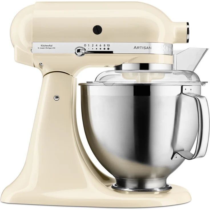 KitchenAid Artisan 5KSM185PSEAC Küchenmaschine mit Direktantrieb, 300W, 4,8L Edelstahlschüssel, creme, Serie: 5KSM185PS – Bild 1