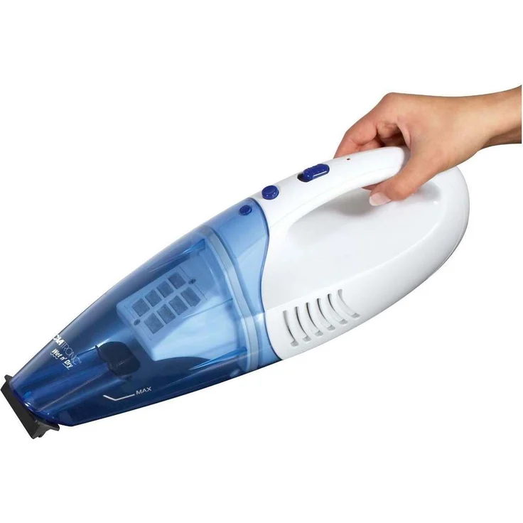 Clatronic Nass-Trocken-Akkusauger AKS 828, permanent Staubfilter (auswaschbar), inkl. Wandhalterung, 1400 mAh, weiß-blau – Bild 2