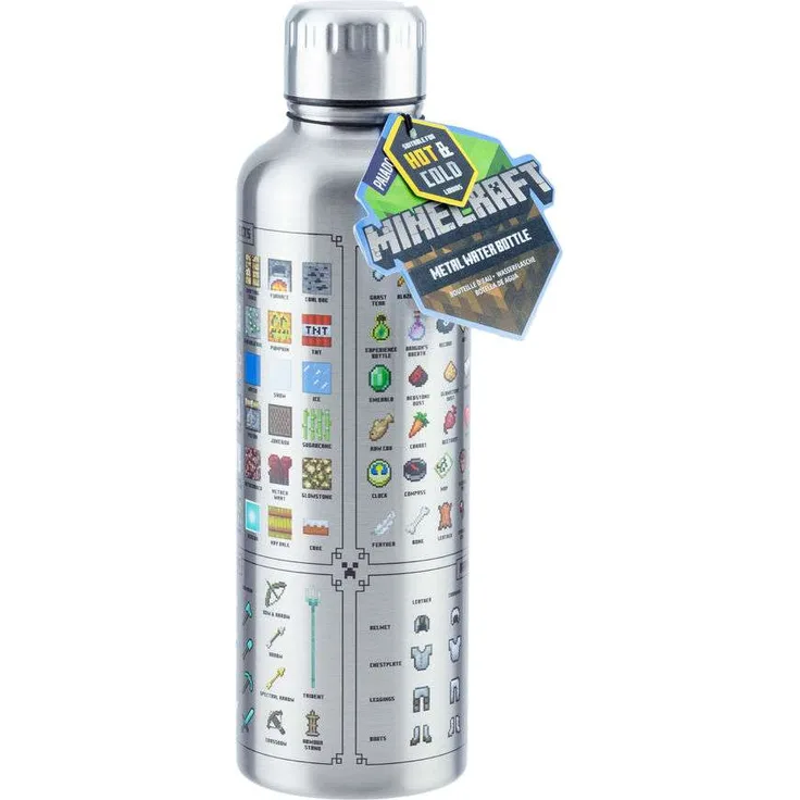 Paladone Metall Wasserflasche - Minecraft