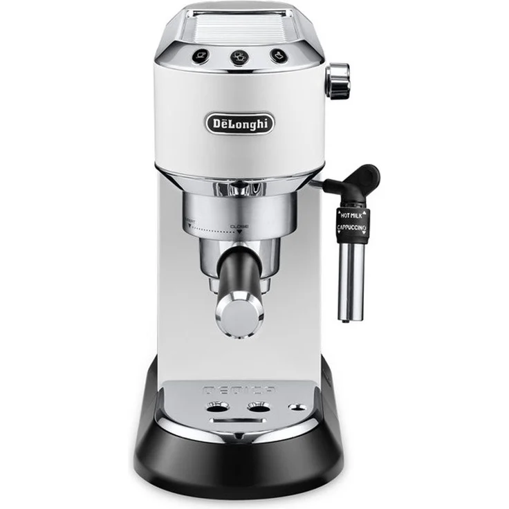 De'Longhi Dedica Style EC 685.W Espresso Siebträgermaschine, Espressomaschine mit Professioneller Milchschaumdüse, nur 15 cm breit, 1 Liter Wassertank, Vollmetallgehäuse, E.S.E Pads geeignet, weiß – Bild 2