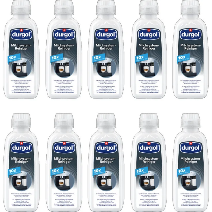 Durgol Milchsystem-Reiniger Karton, Kaffeemaschinenreiniger, für Kaffeemaschinen und Milchschäumer, 10x 500 ml, 4-167
