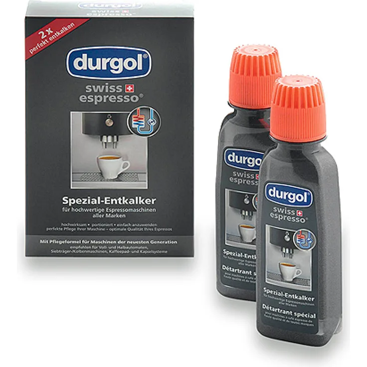 Durgol Swiss Espresso DED18, 2 x 125ml Spezial-Entkalker, hochwirksam