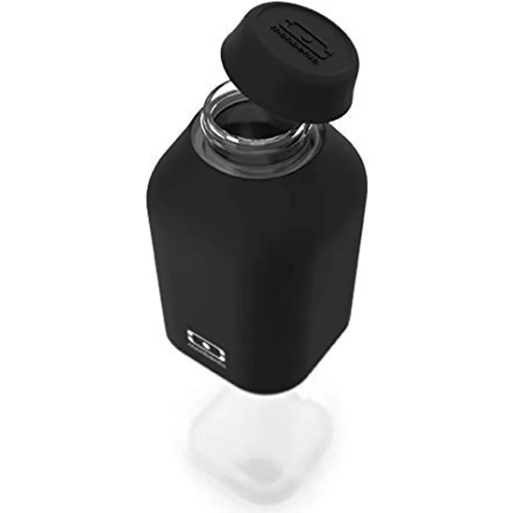monbento Positive M Trinkflasche, Kunststoff, schwarz, 6 x 6 x 19 cm