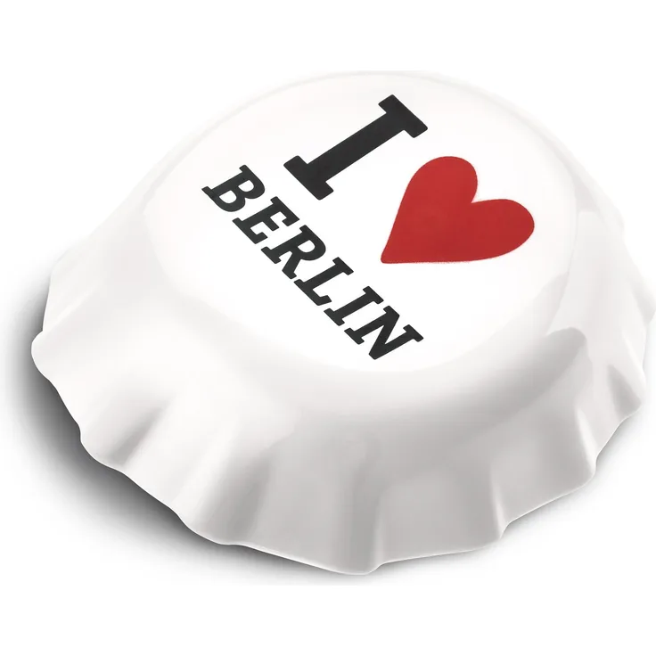 koziol 3775525 Plopp I Love Berlin Flaschenöffner mit Druck, Thermoplastischer Kunststoff, weiß, 8.5 x 7.7 x 2.4 cm