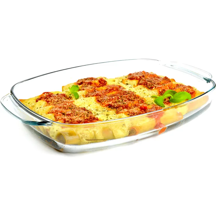 Sendez Auflaufform, 3,6L Volumen, Glaskochgeschirr, Glasbräter, Lasagneform, Backblech, Kuchenform