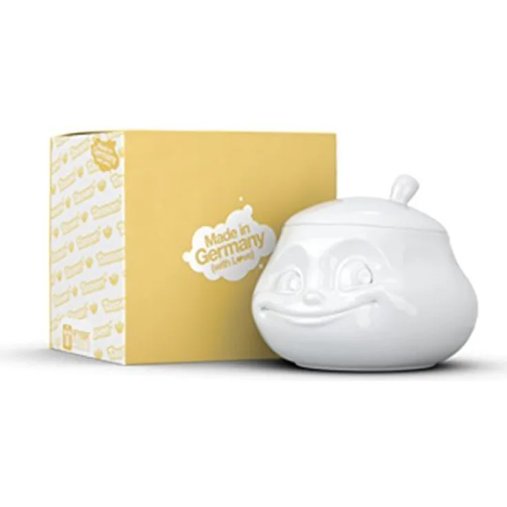 FiftyEight Süß Zuckerdose, Porzellan, Weiß, 11.2 x 11.3 x 11.2 cm