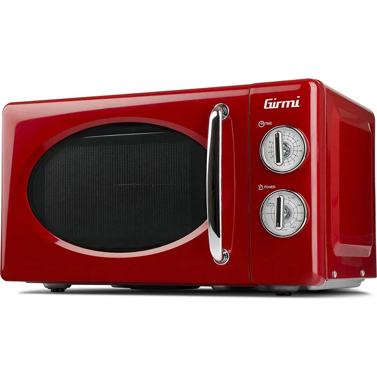 Girmi FM21 Mikrowelle mit Grill, Vintage-Design, Standgerät, 20 Liter Garraum, 700 Watt, rot – Bild 1