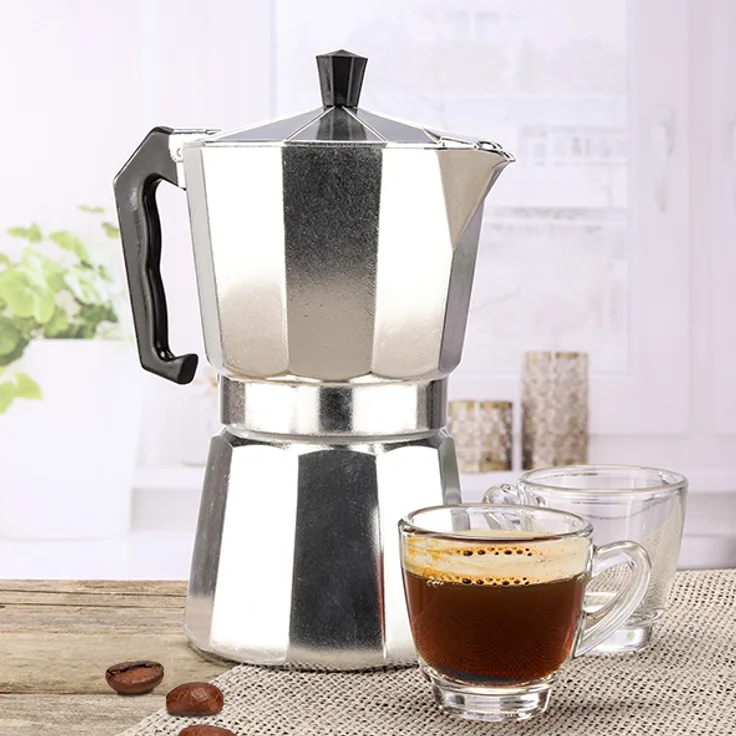 Espressokocher für 6 Tassen 300ml Aluminium Espressomaschine Espressobereiter