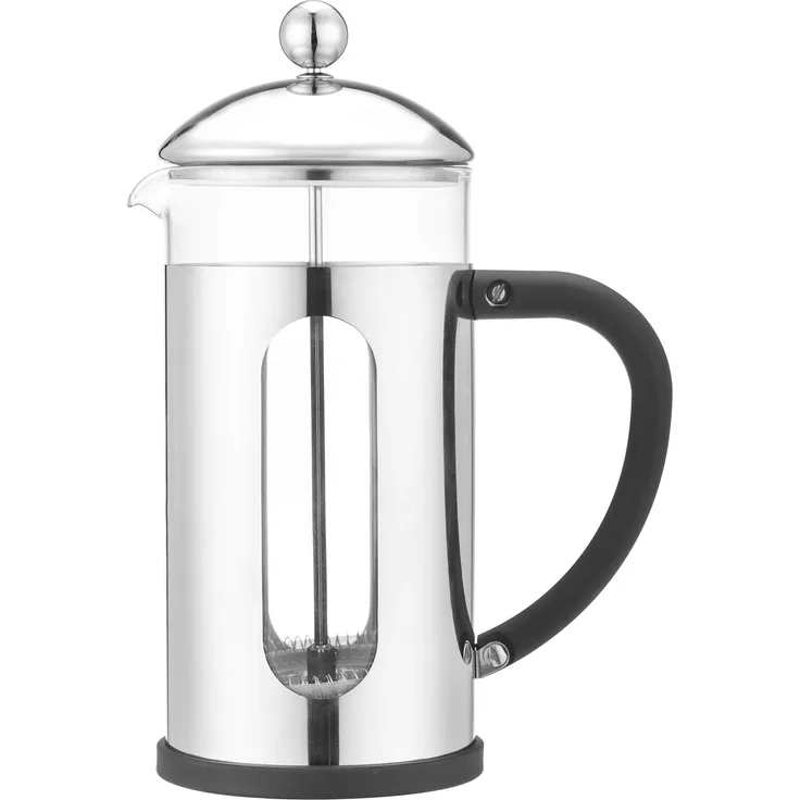 Cafe Ole BVM-10S Café Olé Desire Kaffeebereiter aus hochwertigem Edelstahl 18-10 und hitzbeständigem Glas ? Tamper, 1L Für 8 Mokktassen geeignet, Hochglanzpolitur, tropffreies Gie?en, 1 Liter