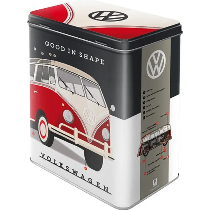 Nostalgic-Art 30148 VW Aufbewahrungs-Box | Kaffee Blech-Dose | Metall Vorratsdose L, Volkswagen-Good in Shape, 10 x 14 x 20 cm