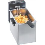 Bartscher Mini II Fritteuse, für 4 Liter Öl, Thermostat, 2200 Watt, silber