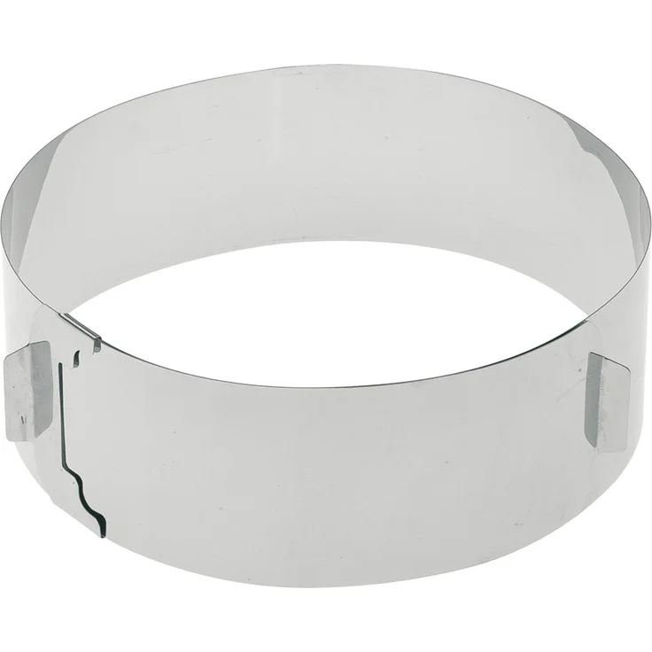 Westmark Tortenring mit verstellbarem Durchmesser von 16 bis 30 cm, Rostfreier Edelstahl, Silber, 31312260