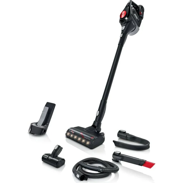 Bosch BKS821MPOW Unlimited Gen2 Serie 8 Handstaubsauger, 45 min Akkubetrieb, Akkuwechsel-Option, 3 Saugmodi, schwarz-rot – Bild 1