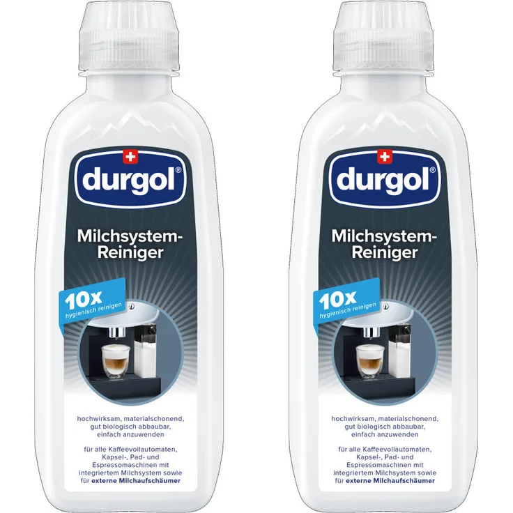 Durgol Milchsystem-Reiniger Set, Kaffeemaschinenreiniger, für Kaffeemaschinen und Milchschäumer, 2x 500 ml, 4-167