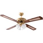 V-Tac Deckenventilator, Zugschalter, Glas, D 132 cm, VT-6056-4