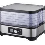 Gastroback 46600 Design Dörrautomat Natural Plus, Dörrgerät, 6 Dörrgitter, 2 Müsliriegel-Formen, Gesamtdörrfläche 4.800 cm², Temperatur 35 bis 70°C einstellbar, 72 Stunden Timer, silber, schwarz