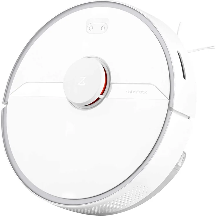 Roborock S6 Pure White Saugroboter mit Wischfunktion, 150 min Akkubetrieb, App- und Sprachsteuerung, Lasernavigation, weiß – Bild 1