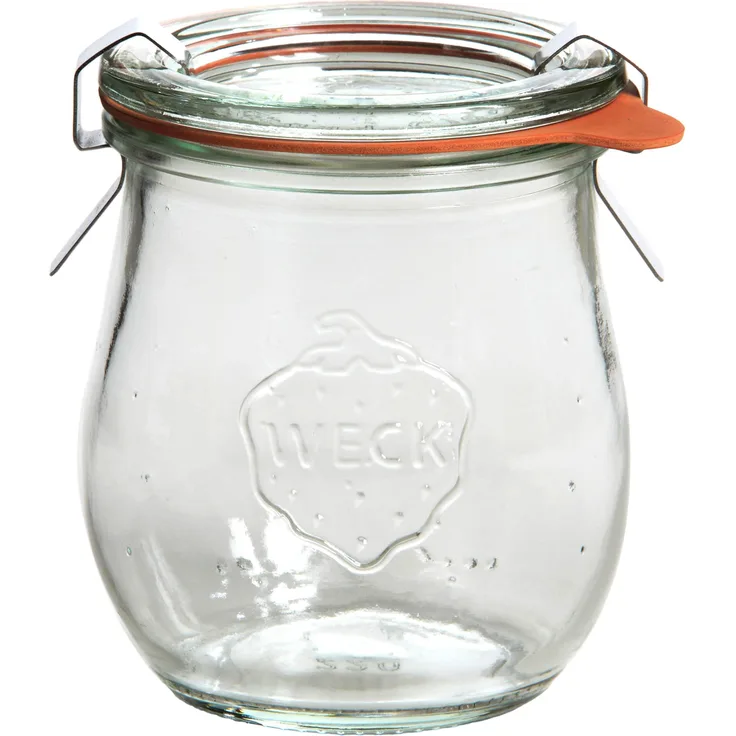 Weck Einmachgläser mit 60 mm Deckel, 220 ml, inklusive Dichtungen und Klammern, Packung mit 12 Stück, aus Glas, transparent