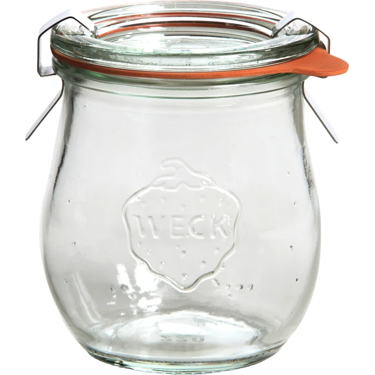 Weck Einmachgläser mit 60 mm Deckel, 220 ml, inklusive Dichtungen und Klammern, Packung mit 12 Stück, aus Glas, transparent