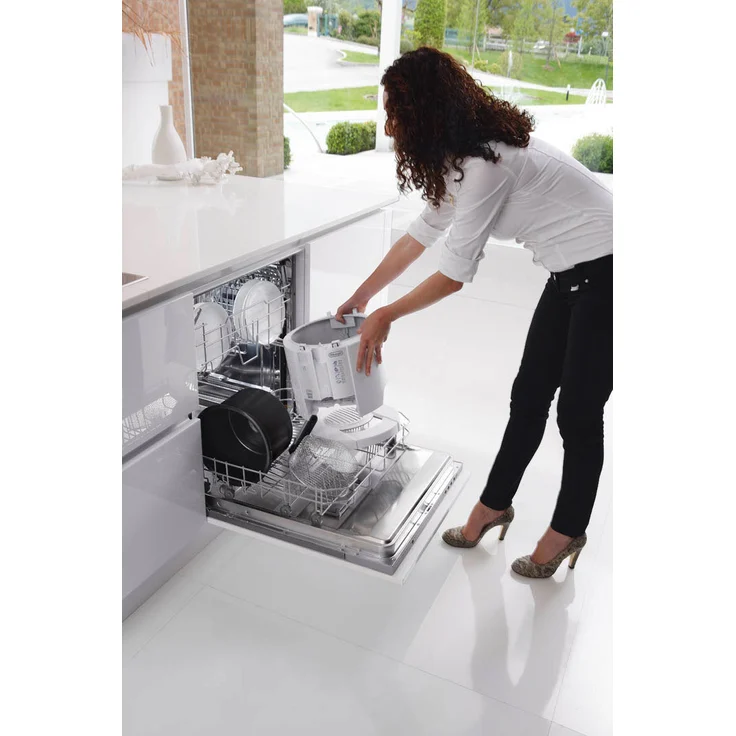 De'Longhi F 38436 Roto Fritteuse, mit Öl, 1800 Watt, 1,5 Liter Fassungsvermögen, mit herausnehmbarem Frittierbehälter, Ölablauffunktion, weiß – Bild 2