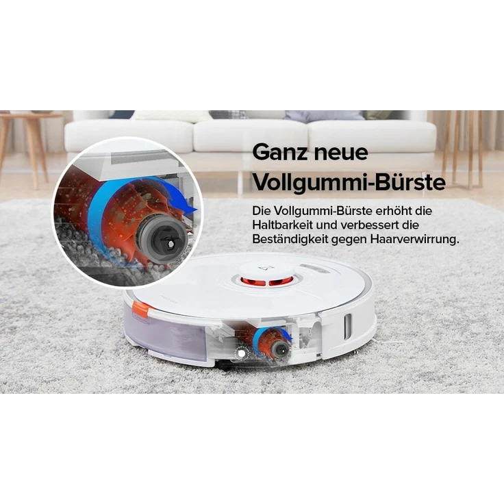 Roborock S7 Saugroboter mit Wischfunktion, 180 min Akkubetrieb, 2.500 Pa Saugleistung, vibrierende Wischplatte, App- und Sprachsteuerung, weiß – Bild 8